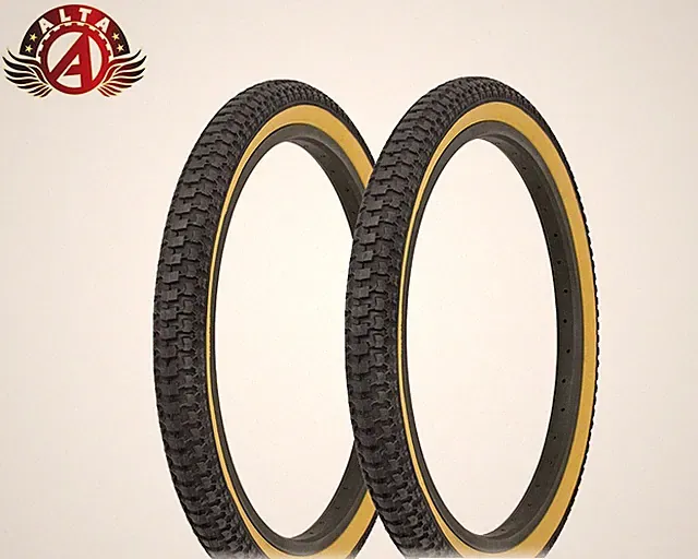 2 ALTA Bicycle Tires 20" x 2.125 Black/Gum SNAKE SKIN TEXTURED BMX Freestyle.