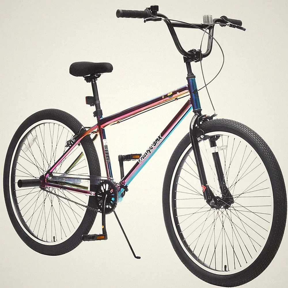 26 Inch Mountain Bike BMX Style Students Bicycle,1/ Single Speed Steel Frame