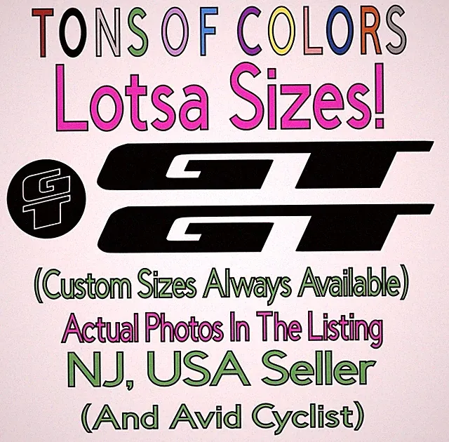 3 Pc. GT Bikes Die Cut Vinyl Decals MTB Bike Freestyle BMX VBMX Mountain Gravel