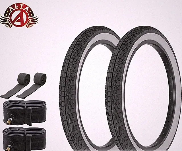 ALTA 20x2.40” WhiteWall Street Park BMX Tires SemiSlick Grip Freestyle Bike 6pc.