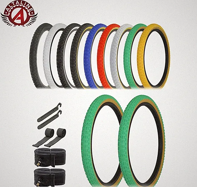 ALTALINE BICYCLE 20 X 1.75 COMP III PERFORMANCE TIRES 8PC SET MULTIPLE COLORS.