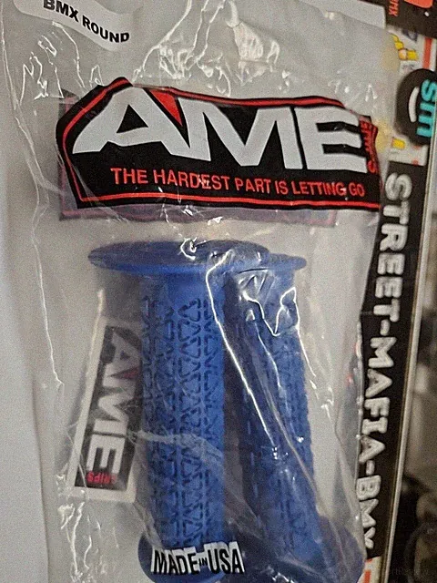 AME ROUNDS BMX bike Grips BLUE usa! FIT OLD SCHOOL BMX freestyle GT HARO HUTCH