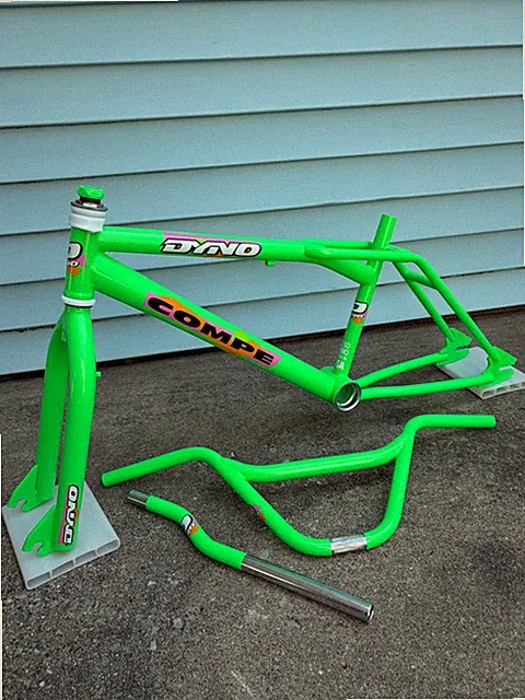 Dyno Compe BMX Freestyle Bike GT Detour Air Old School Green Frame Forks Bars