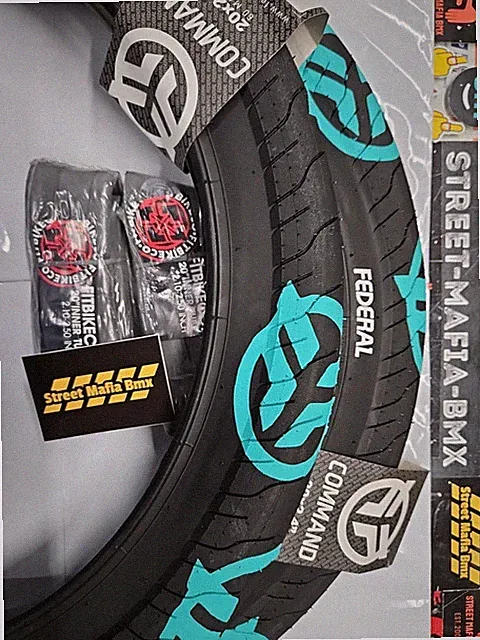 FEDERAL COMMAND 20x2.4" Fat Bmx Bike Tires TEAL LOGO 1PAIR + Fit Tubes SE GT New