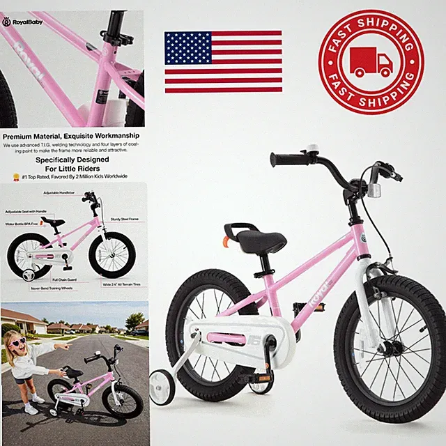 Freestyle Kids Bike 12 Inch with Training Wheels Lightweight Alloy Steel Frame