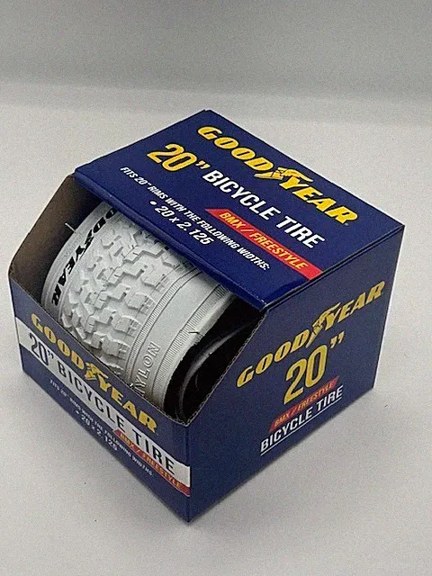 NEW Goodyear 20 x 2.125 BMX Freestyle Folding Bike Tire WHITE SINGLE