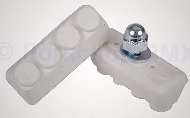 Old school BMX freestyle bicycle brake pads - WHITE