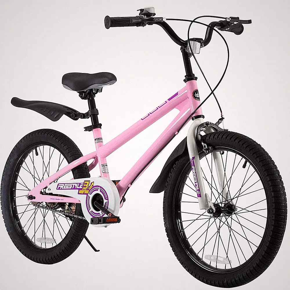 RoyalBaby Freestyle 20 Inch Kids Bicycle with Kickstand and Water Bottle, Pink