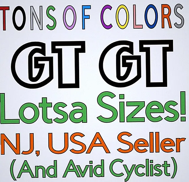 TWO GT Bikes OUTLINE Die Cut Vinyl Decals MTB Freestyle BMX VBMX Mountain Gravel