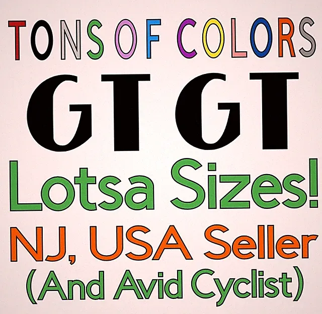 TWO GT Bikes SOLID Die Cut Vinyl Decals MTB Freestyle BMX VBMX Mountain Gravel