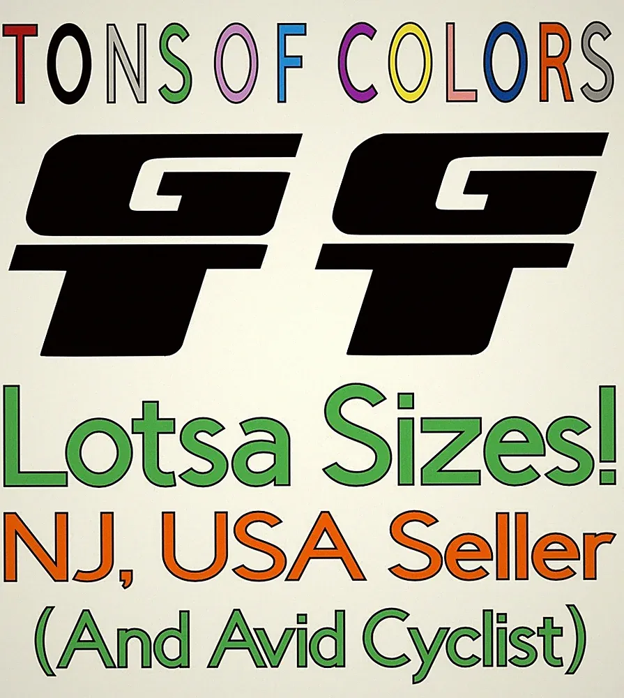 TWO GT Bikes SOLID Die Cut Vinyl Decals MTB Freestyle BMX VBMX Mountain Gravel F